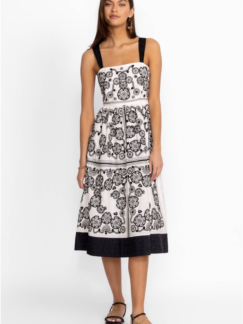 Johnny Was Mel Embroidered Midi Dress
